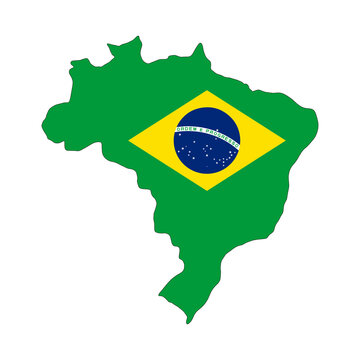 Brazil Flag Map (PNG)
