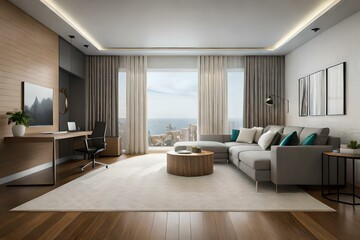 Modern living room interior generative by Al technology