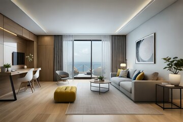 Modern living room interior   generative by Al technology
