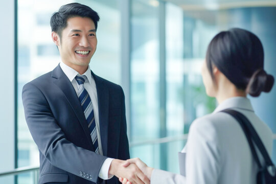 顧客と握手するビジネスマン（AI生成）