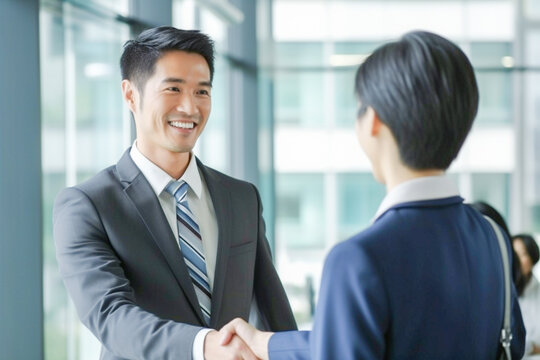 顧客と握手するビジネスマン（AI生成）