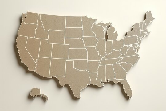 Usa map mockup. Generate Ai