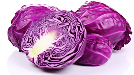 Crimson Majesty: Red Cabbage Radiance in Isolation. Generative AI