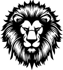Fototapeta na wymiar Vector symbol logo stencil with a depiction of a regal lions head