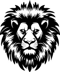 Fototapeta na wymiar Iconic vector stencil showcasing a powerful lion head