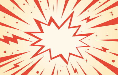 red star explosion, Experience thrilling excitement with our abstract background stock illustration showcasing a captivating zap explosion - obrazy, fototapety, plakaty