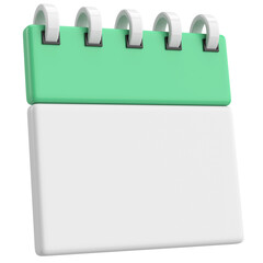 Empty calendar. 3D calendar. 3D illustration.