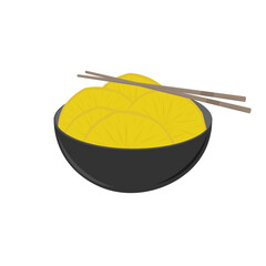 Logo Illustration of Pickled Korean Yellow Radish Danmuji Takuan Ready to Serve