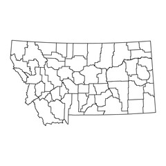 Montana state map with counties. Vector illustration.