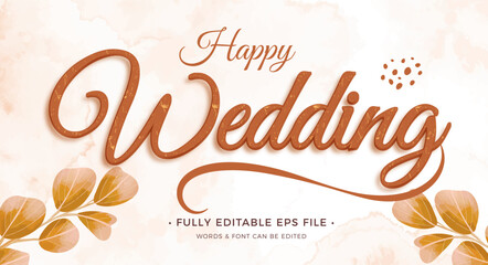weeding text effect editable with yellow feminine color