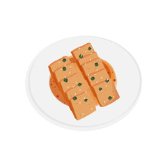 Logo Illustration of Dubu Jorim Or Korean Spicy Braised Tofu