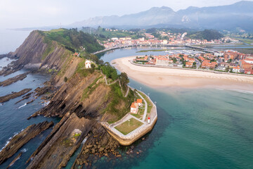 Aerial view of Ribadesella in north Spain