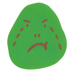 sad emoji, cartoon  painting
