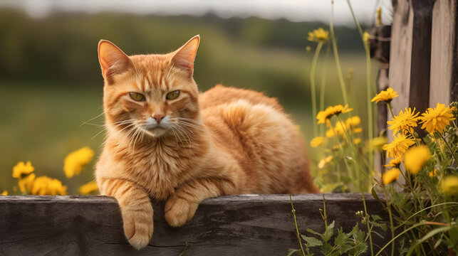 Get ready to be enchanted by the expressive personality of a ginger cat, showcased in a captivating photograph! 
