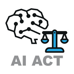 Ai act vector icon. Laws governing artificial intelligence.