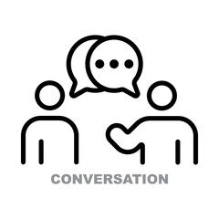 Conversion vector icon. Two people talking.