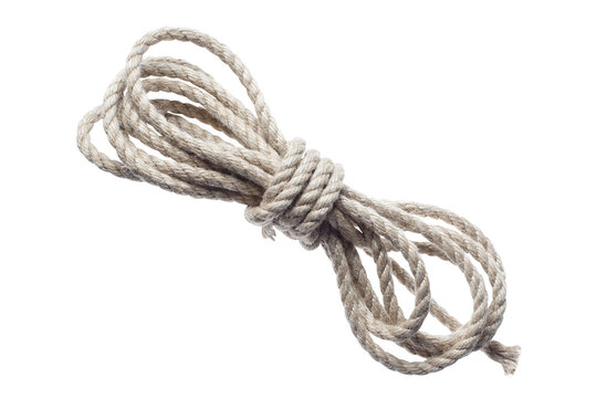 Roll of thin natural rope, cut out