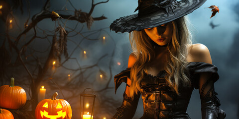 beautiful witch woman Halloween