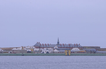 Fototapeta premium Fortress of Louisbourg is the largest reconstructed 18th-century French fortified town in North America.Taken in Canada, Louisbourg, 10.2022.