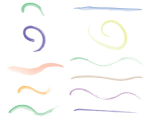 Simple curved line boho style minimalist watercolor stroke collection