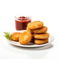 Chicken Nuggets isolated on white (generative AI)