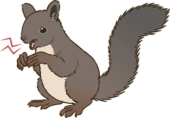 怒るニホンリス