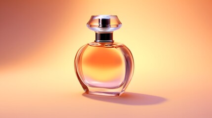 Women perfume bottle on beautiful gradient pastel background. generative ai