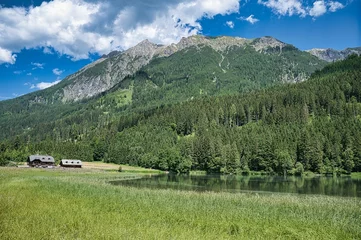 Fotobehang Beautiful summer landscape in Jagersee, Austria © Karl Eichinger/Wirestock Creators