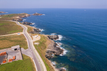 View of lighthouse in Ribadeo in north Spain