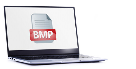Laptop computer displaying the icon of BMP file