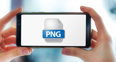A smartphone displaying the icon of PNG file