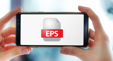 A smartphone displaying the icon of EPS file