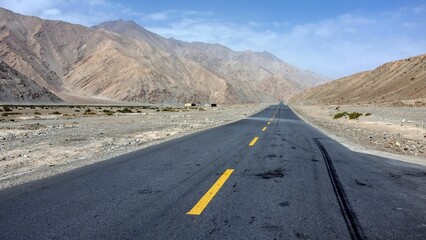 Beautiful view of the road against mountains