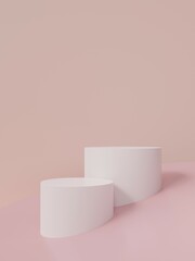 Abstract 3D room. Minimal podium set with wall scene. 3D render