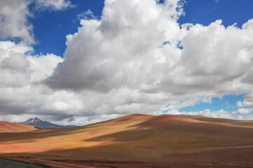 Fototapeta na wymiar Desert savanna, mountains landscape on a sunny day