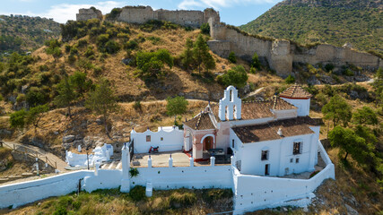 ruinas del castillo y la ermita de los remedios en el municipio de Cártama en la provincia de...