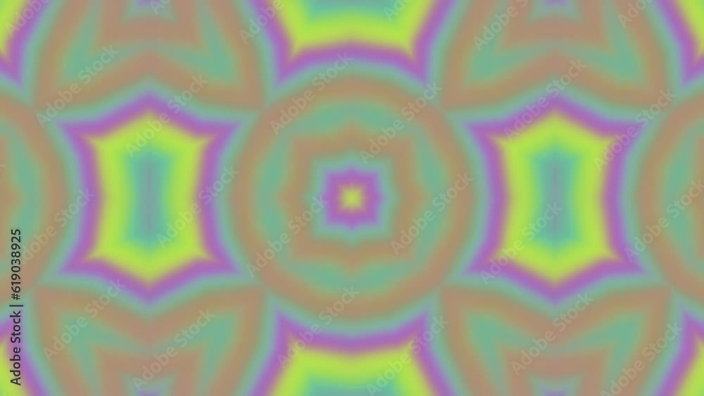 Wall mural animation rose background of loop digital art blue star kaleidoscope sequence pattern