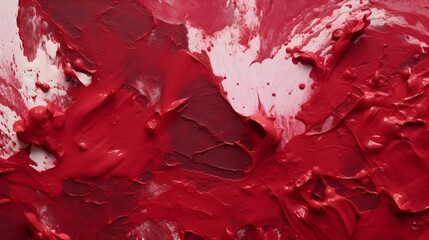 Paint Texture in ruby Colors with visible Brush Strokes. Artistic Background on a concrete Wall.
