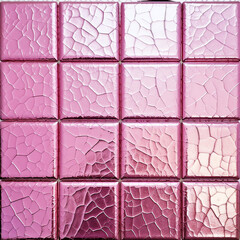 glossy pink metal tiled wall. generative ai
