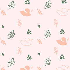 Floral girly  seamless pattern with cute sensible elegant colors. Flowers, leaves Light baby colors