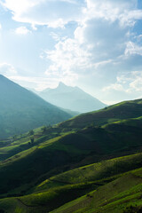Fototapeta premium Majestic mountain scenery in the North West Vietnam.