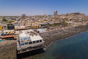 Aerial shot of Puerto Penasco (Rocky Point) city in Mexico.