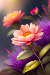 Flower digital art Vectors & Illustrations 