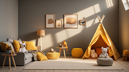 Kids Room Interior Photo, Real Estate, Design, Generative AI