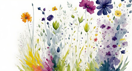 Flowers on a white background. generative AI