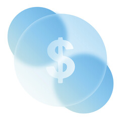Dollar Coin Glassmorphism UI Icon Sign and Symbol Design Illustrator Png Svg	