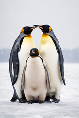 Obraz premium penguin family, generative ai