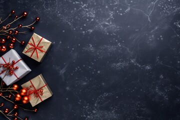 Fototapeta na wymiar Christmas Holiday Background with Gift Box. Illustration AI Generative.