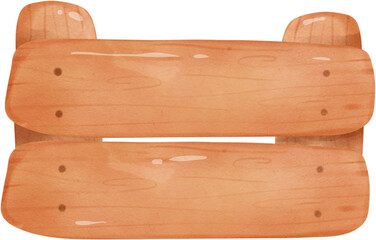 Watercolor illustration of wooden box
