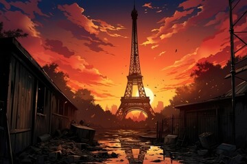 The city of Paris faces issues with garbage, strikes, and pension reform. (Illustration, Generative AI)